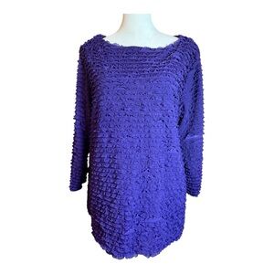 Coldwater Creek Purple Ruffled Plus Long Sleeve Top